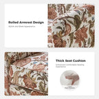 Poltrona girevole a dondolo Georg Comfortable Floral Fabric con braccioli arrotolati di HULALA HOME