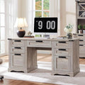 Scrivania direzionale da 60 pollici in stile rustico, scrivania per ufficio domestico in legno, scrivania per computer