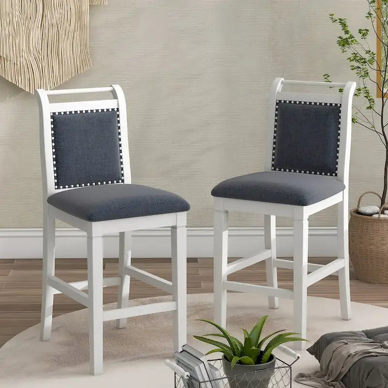 Set da 3 Pezzi Tavolo da Pranzo a Foglia Cadente a Altezza Bancone in Legno