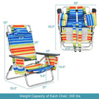 Costway 4-Pack Folding Backpack Beach Chair 5-Position Outdoor - See Details