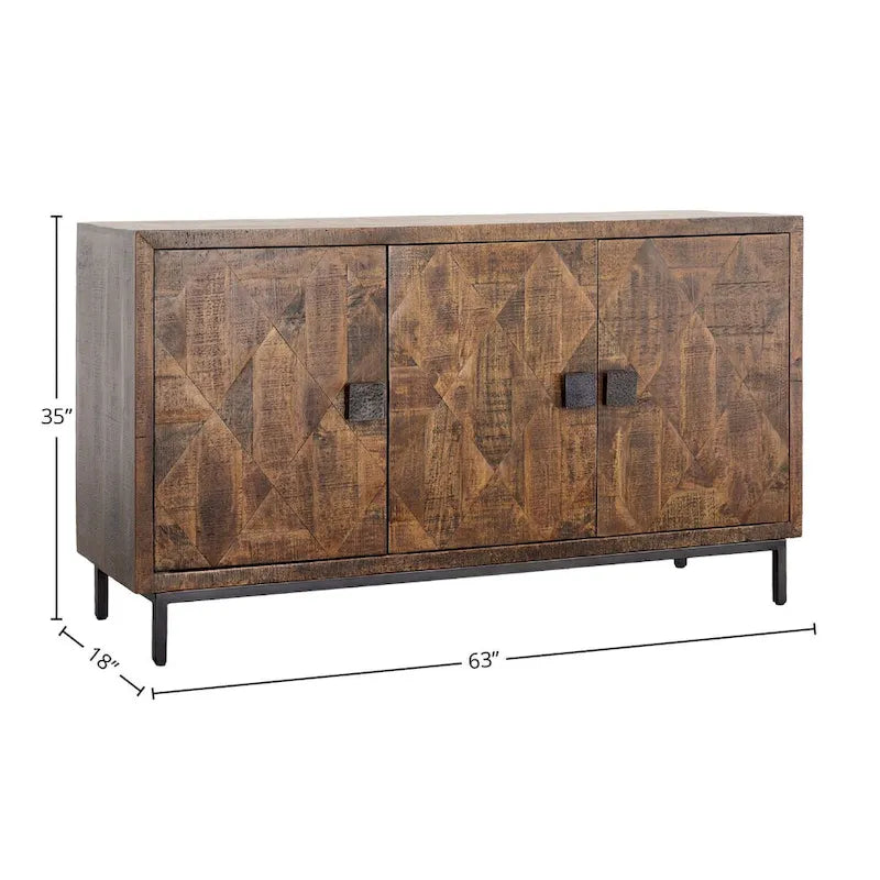 Brantley Madia con 2 cassetti, larghezza 160 cm, marrone