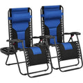 Yaheetech 2pcs 26in Padded Outdoor Zero Gravity Chair Patio Lounge Camping Chair with Armrests and Pillow