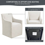 Madison Park Charlotte Dining Arm Chair with Casters