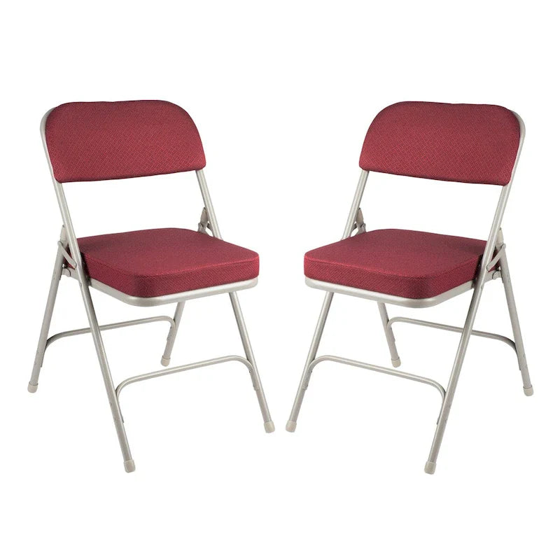 Sedia Pieghevole Imbottita in Tessuto Deluxe Bernadine Collection di Hampden Furnishings, Confezione da 2