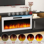 Mobile TV Bossin 70" con caminetto elettrico 36", Mobile TV per televisori fino a 80", 16 colori LED/Centro di intrattenimento
