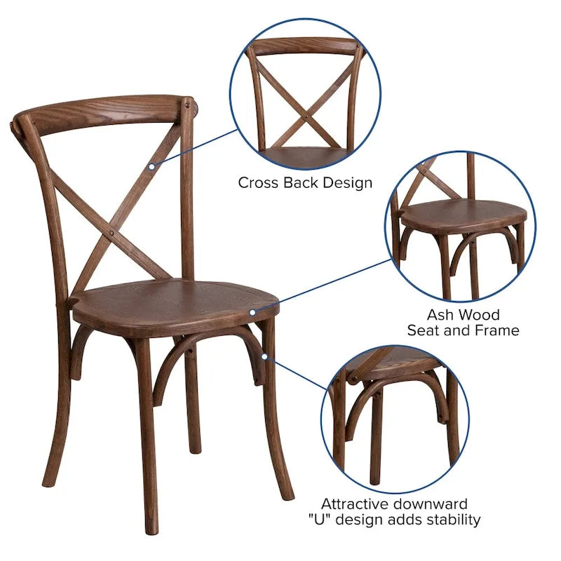 Tavolo Pieghevole Rustico da Fattoria 2,4 m x 1,2 m con 10 Sedie Cross Back e Cuscini
