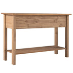 Tavolo Consolle Rustico in Pino Massiccio per Ingresso, Bianco Decapato / Marrone Antico / Grigio Decapato / Non Verniciato, 3 Cassetti