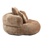 Chenille High Back Lazy Sofa with 3 Pillows and Oversized Bean Bag Chair