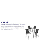 Set di 4 Sgabelli da Bar da Esterno in Materiale Flex Comfort - Sgabello da Giardino