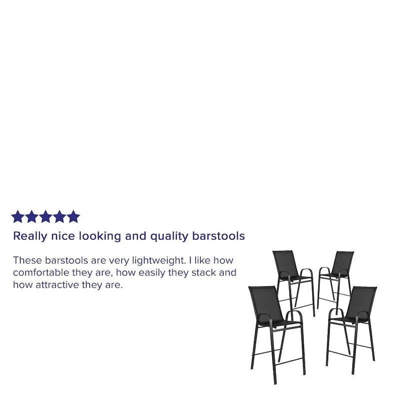 Set di 4 Sgabelli da Bar da Esterno in Materiale Flex Comfort - Sgabello da Giardino