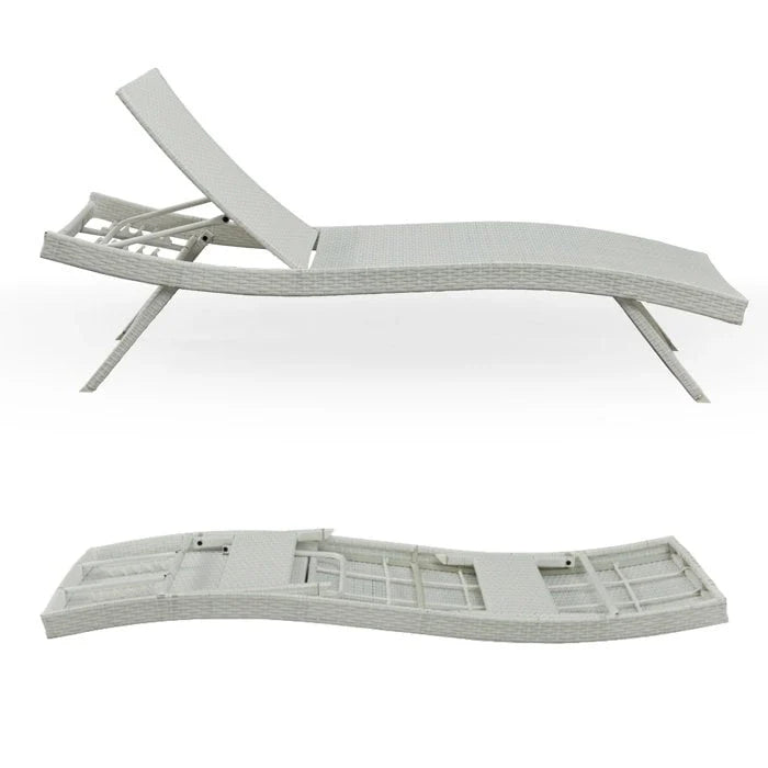 Chaise longue in vimini per tutte le stagioni - Set da 2