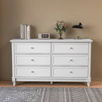 Dresser for Bedroom with Deep Drawers Wooden 6 Drawer Double Dresser