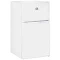 HOMCOM Mini Frigorifero a Doppia Porta con Congelatore, Frigo Compatto da 90 litri con Ripiano Regolabile, Termostato Regolabile