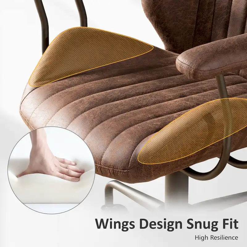 OVIOS Sedia da ufficio ergonomica in tessuto scamosciato con supporto lombare