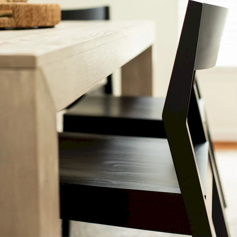 Sedia da pranzo moderna in legno massello Plank and Beam