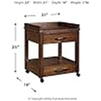 Industrial Office Printer Stand with Storage - 24 D x 22 W x 23 H
