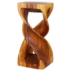 Haussmann Wood Double Twist Stool Table 12 in SQ x 26 in H Oak Oil - 12  x 12  x 26