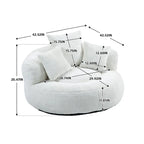 Chenille High Back Lazy Sofa with 3 Pillows and Oversized Bean Bag Chair