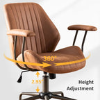 OVIOS Sedia da ufficio ergonomica in tessuto scamosciato con supporto lombare