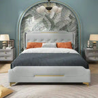 Letto moderno imbottito in pelle PU Uphou di Christopher Knight Home