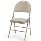 Sedie pieghevoli, confezione da 6, portatili, imbottite per ufficio, cucina, sala da pranzo - Beige - 18,5 x 20 x 35 (L x P x A)