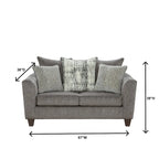 Set soggiorno 2 pezzi Davoz di Roundhill Furniture, divano e divanetto, Tori Slate