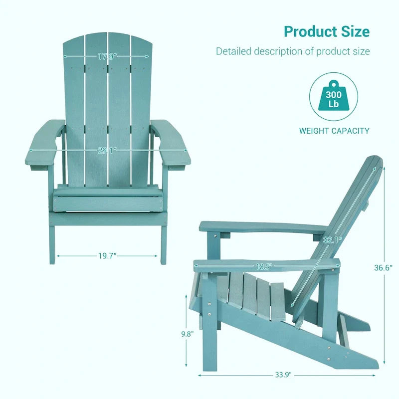 Bonosuki Weather-resistant Wood Outdoor Adirondack Chairs-Set of 4