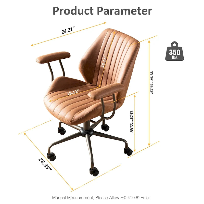 OVIOS Sedia da ufficio ergonomica in tessuto scamosciato con supporto lombare