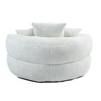 Chenille High Back Lazy Sofa with 3 Pillows and Oversized Bean Bag Chair