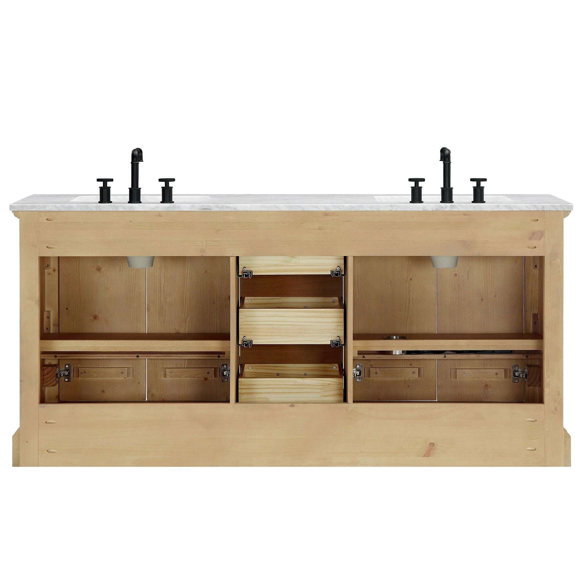 Mobile bagno Hervas con top in marmo naturale senza specchio