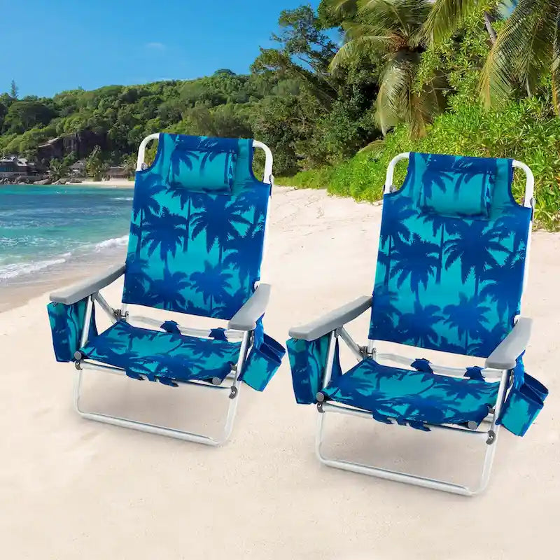 Costway 4-Pack Folding Backpack Beach Chair 5-Position Outdoor - See Details