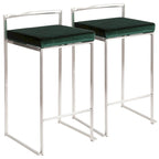 Silver Orchid Forrest Stainless Steel Stackable Fully Welded Counter Stool (Set of 2)