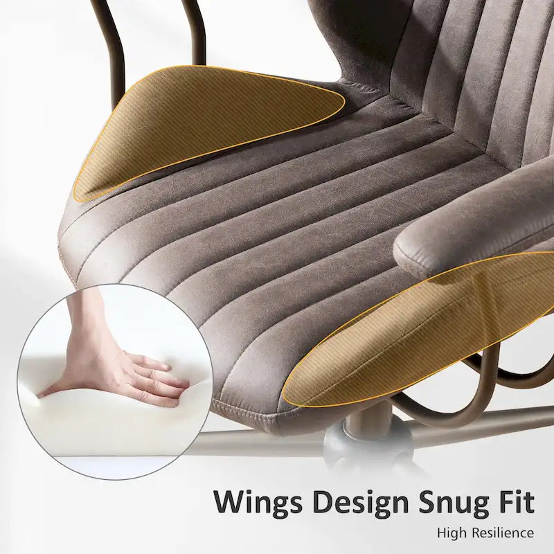OVIOS Sedia da ufficio ergonomica in tessuto scamosciato con supporto lombare
