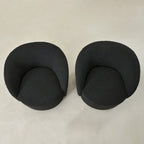 Poltrona girevole a barilotto imbottita KINWELL da 34 pollici (Set di 2)