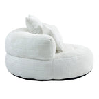 Chenille High Back Lazy Sofa with 3 Pillows and Oversized Bean Bag Chair