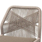 Sedia da pranzo in mogano in stile transizionale moderno con corda intrecciata - Grigio