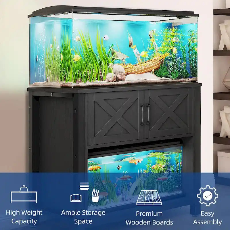 Moasis Mobile per Acquario da 150-190 Litri, Supporto per Acquario con Prese di Corrente