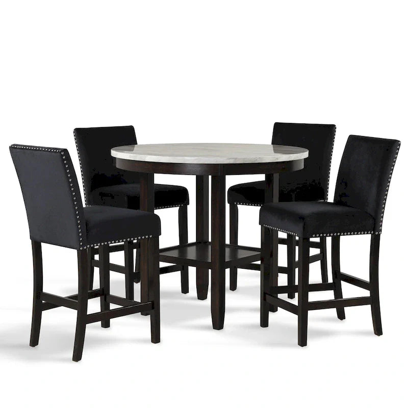 Set da 5 pezzi rotondo da bancone Reginald New Classic Furniture