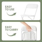 10 Pack Plastic Folding Chair 350lb. Capacity for Events Office Wedding Party Picnic Kitchen Dining