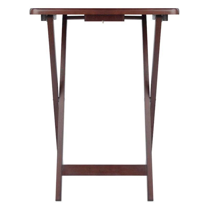 Set di 4 tavolini pieghevoli singoli in noce antico, ricchi, 65,40 cm