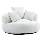 Chenille High Back Lazy Sofa with 3 Pillows and Oversized Bean Bag Chair