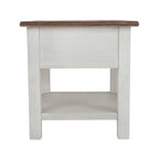 Tavolino occasionale Bolanburg bianco anticato/marrone