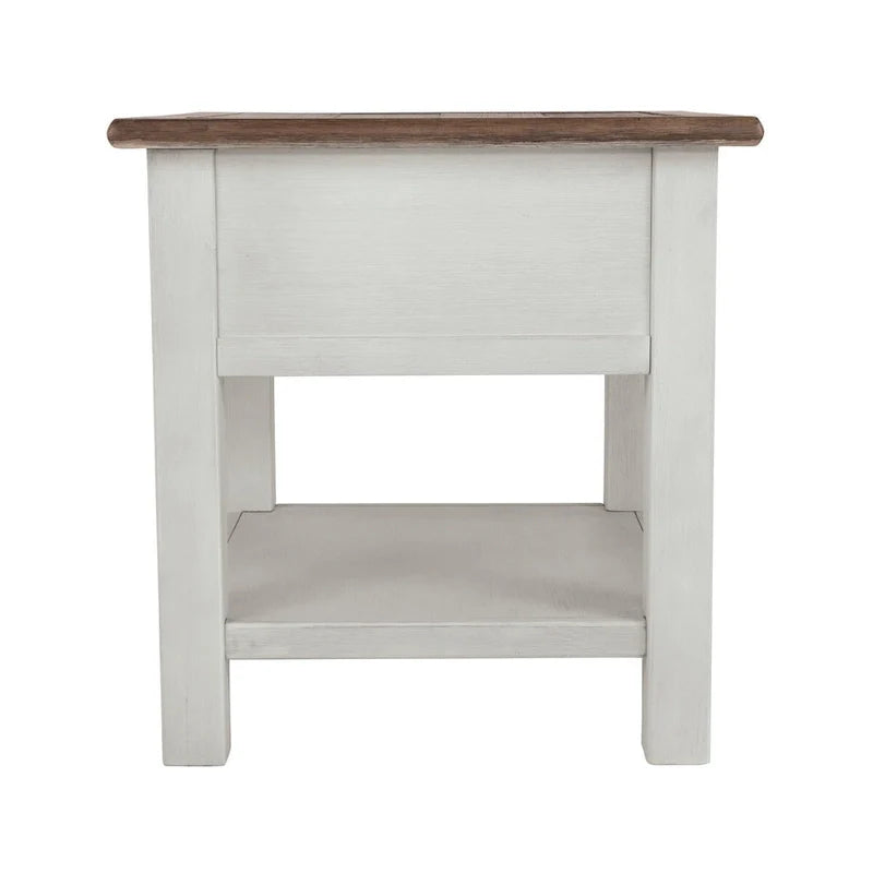 Tavolino occasionale Bolanburg bianco anticato/marrone