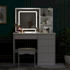Timechee 39.4Wide Makeup Vanity Set with Stool and Touching Light Mirror - 39.4W