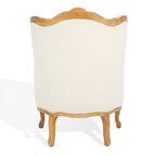SAFAVIEH Couture Kali Poltrona con orecchioni in lino naturale color rovere - 34Lx34Px40A