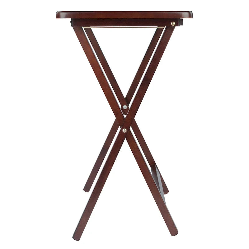 Set di 4 tavolini pieghevoli singoli in noce antico, ricchi, 65,40 cm