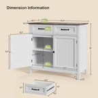 Kitchen Sideboard Buffet Storage Cabinet with 2 Drawers, Coffee Bar Cabinet ,Wood Entryway Cabinet with Double Door Cupboard