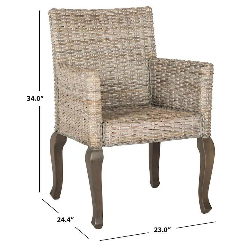 SAFAVIEH Alearda Sedia da Pranzo Naturale (Set di 2) - 23 x 24.4 x 34 - 23Lx24Px34H