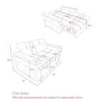 54 Pull-Out Sleeper Sofa Bed, 2 Seat Recliner Sofa Bed with Storage, Lumbar Pillow, USB Power Outlet
