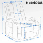 Lazy Boy Power Lift Recliner Chair, Modern Single Motor Massage Sofa Chair with Lumbar Heating, USB Charging Port, Cup Holders